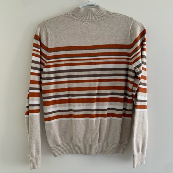 NORTHERN REFLECTIONS striped turtle neck, cream & orange - Picture 2 of 3
